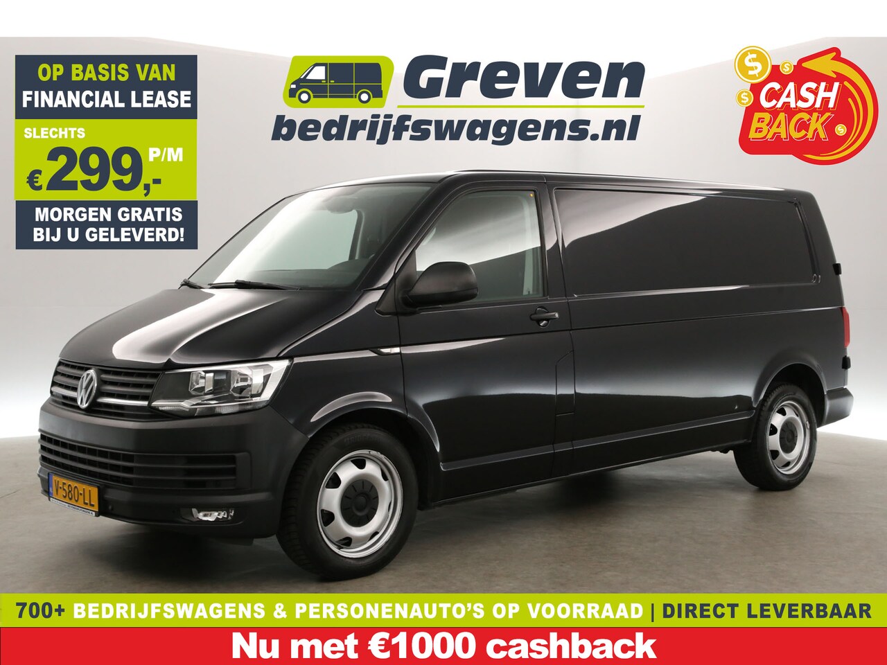 Volkswagen Transporter - 2.0 TDI L2H1 Airco | Carplay | Cruise | Trekhaak | Navigatie | Parkeersens. - AutoWereld.nl