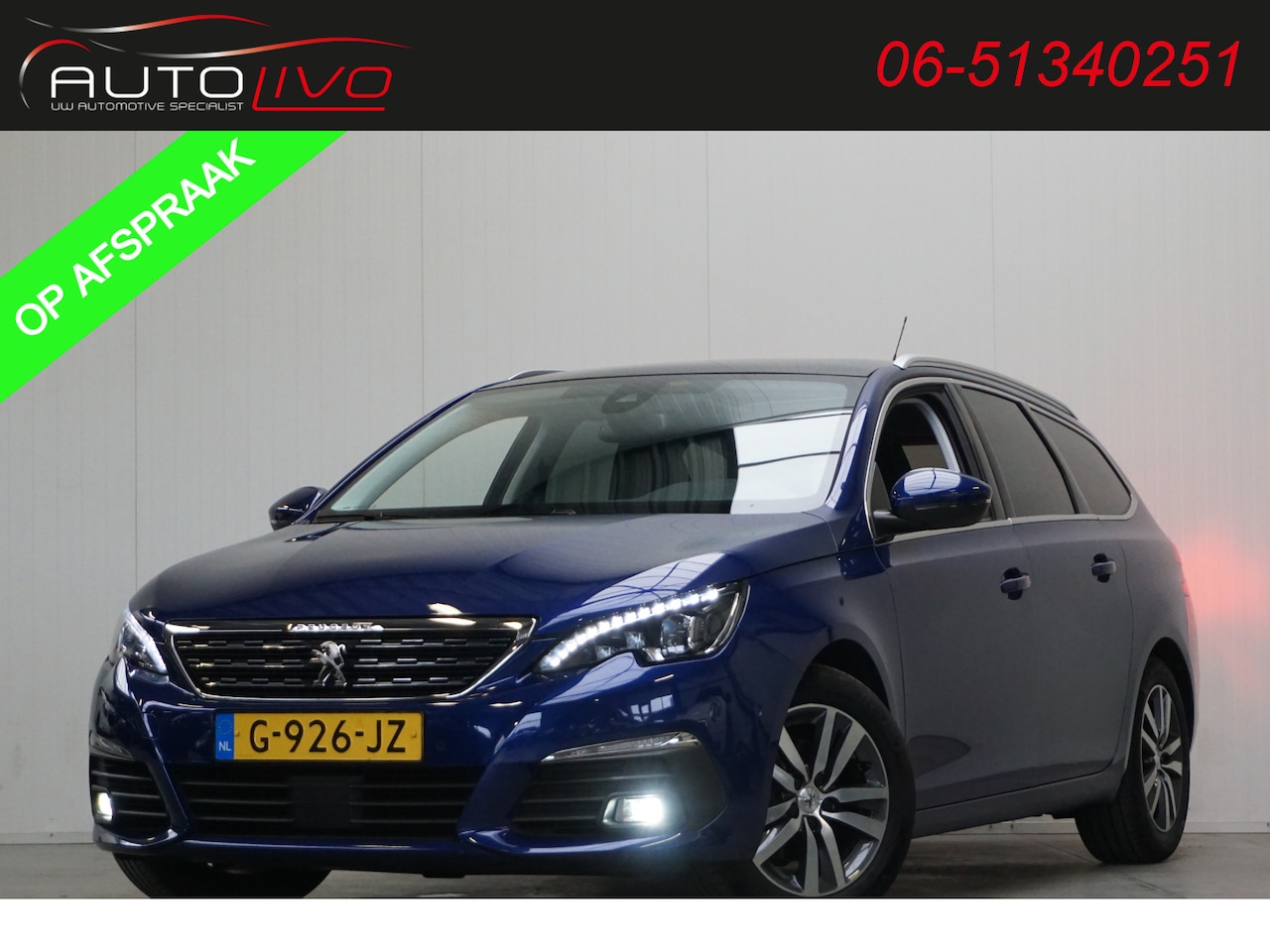 Peugeot 308 SW - 1.2 PureTech Blue Lease Premium 130 PK! AUTOMAAT! DENON PANO LED H. LEER CLIMA CAMERA TREK - AutoWereld.nl