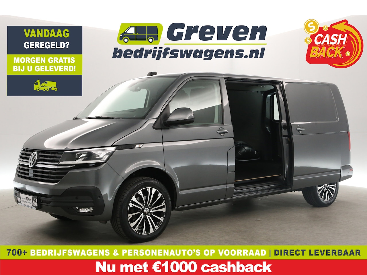 Volkswagen Transporter - 2.0 TDI Highline L2H1 | 150PK | Automaat | 2xSchuifdeur | Airco | Camera | Carplay | Cruis - AutoWereld.nl