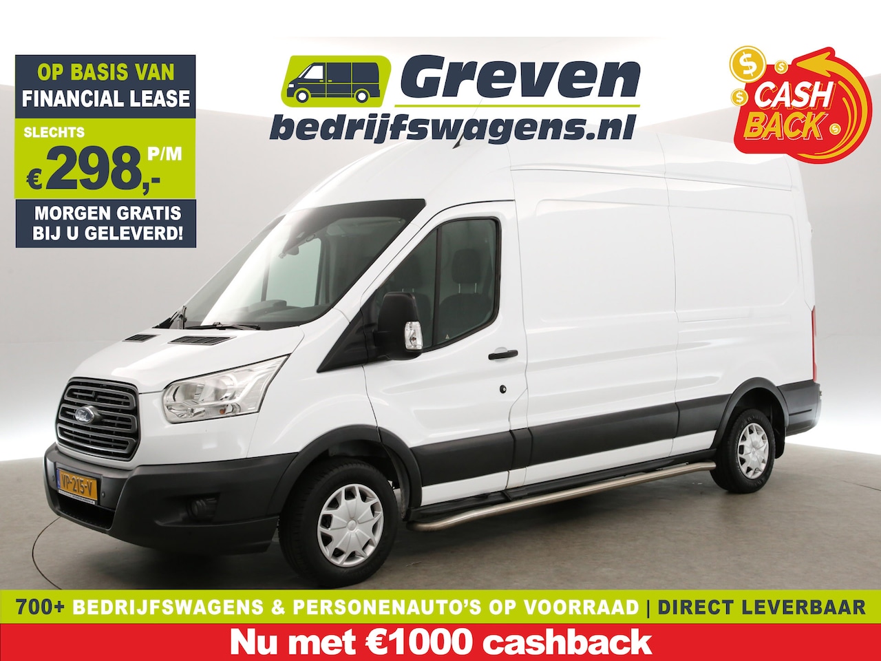 Ford Transit - 310 2.2 TDCI L3H3 | MARGE! | Airco | Camera | Cruise | Navigatie | 3 Persoons | Sidebars - AutoWereld.nl