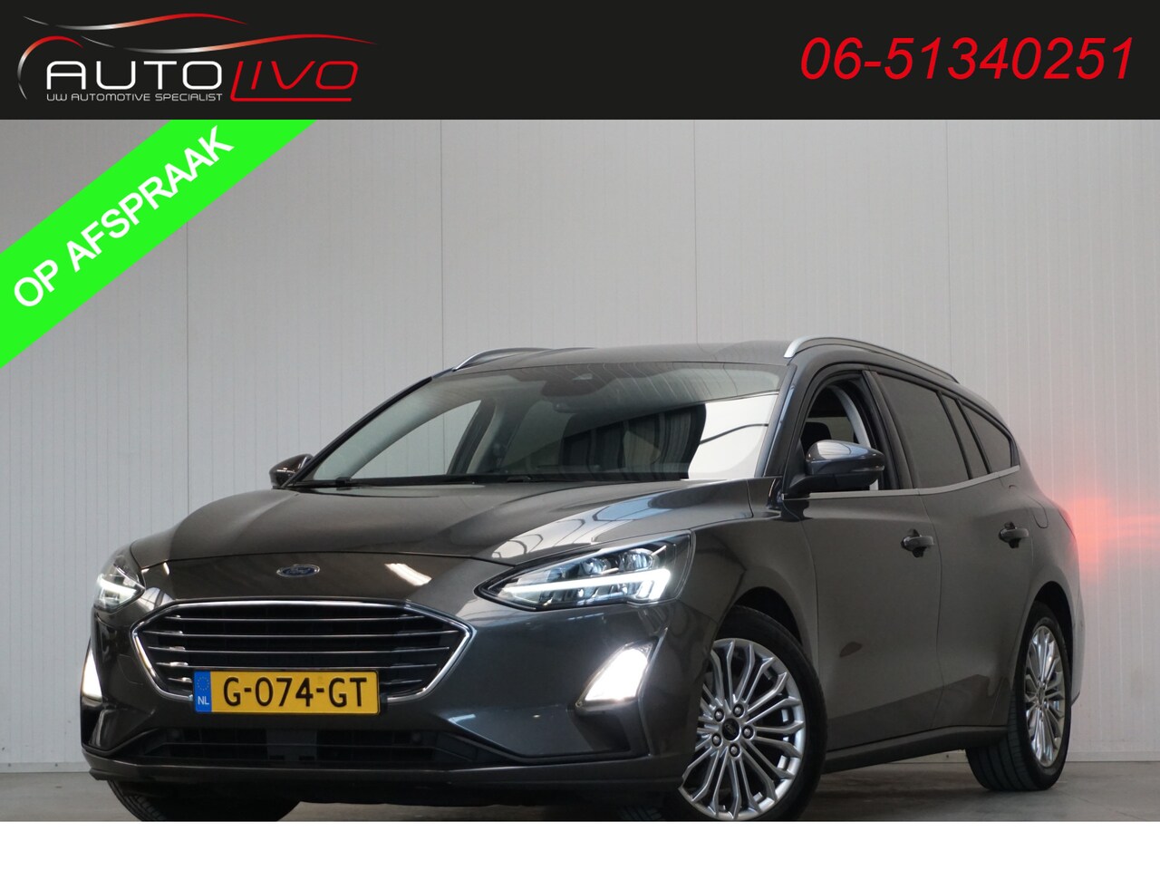 Ford Focus Wagon - 1.5 EcoBlue Titanium Business AUTOMAAT! LED B & O CLIMA ST. VERW. APPLE NAVI CAMERA TREKHA - AutoWereld.nl