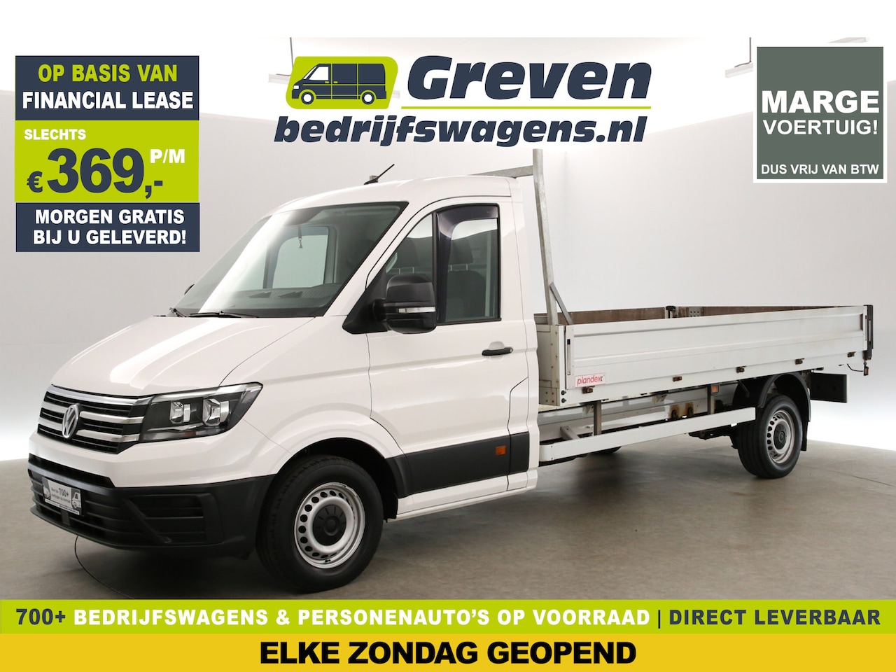 Volkswagen Crafter - 2.0 TDI L4 | MARGE! | Laadbak | Trekhaak | Achterklep | 3 Persoons | Airco | Bluetooth - AutoWereld.nl