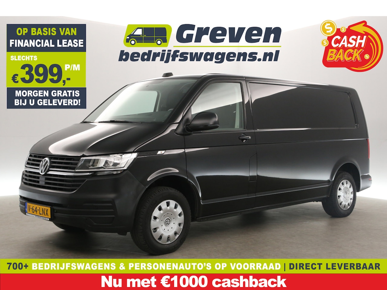 Volkswagen Transporter - 2.0 TDI L2H1 | 150PK | Automaat | Airco | Carplay | Cruise | 3 Persoons | Parkeersensoren - AutoWereld.nl