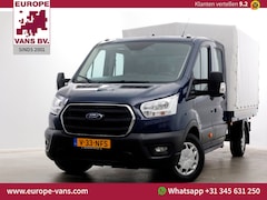 Ford Transit - 350 2.0 TDCI 130pk 4x4 L3H1 Trend D.C. Open laadbak met huif 06-2021