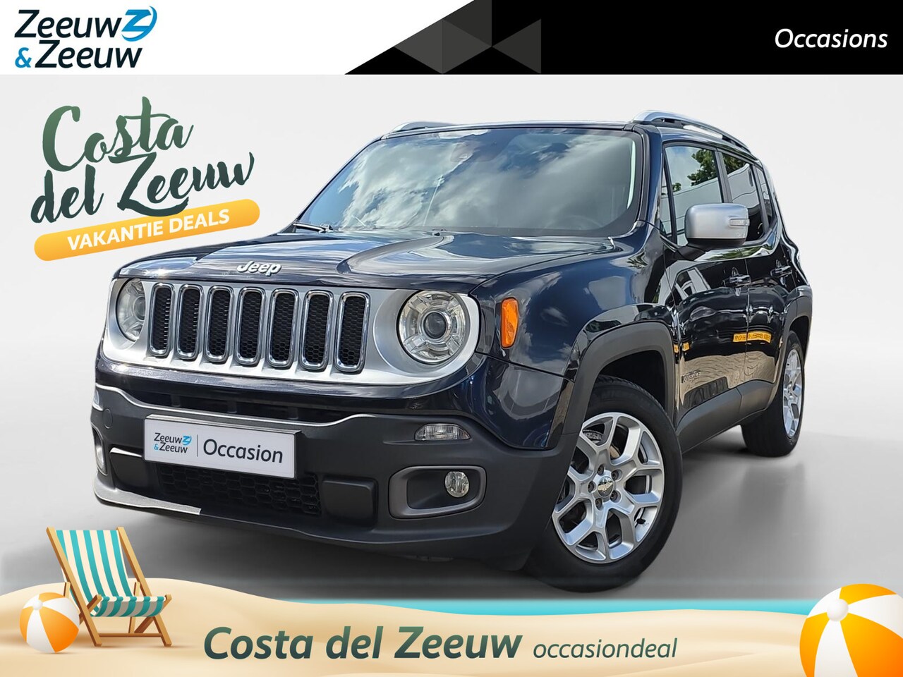 Jeep Renegade - 1.4 MultiAir Limited | Automaat | Afneembare Trekhaak | Parkeersensoren | Bluetooth | Goed - AutoWereld.nl