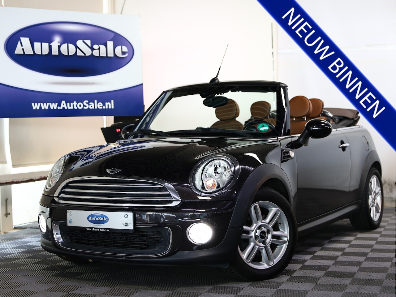MINI Cabrio - 1.6 Cooper AUTOMAAT Chili LEDER NAVI BT STOELVW PDC '15 - AutoWereld.nl