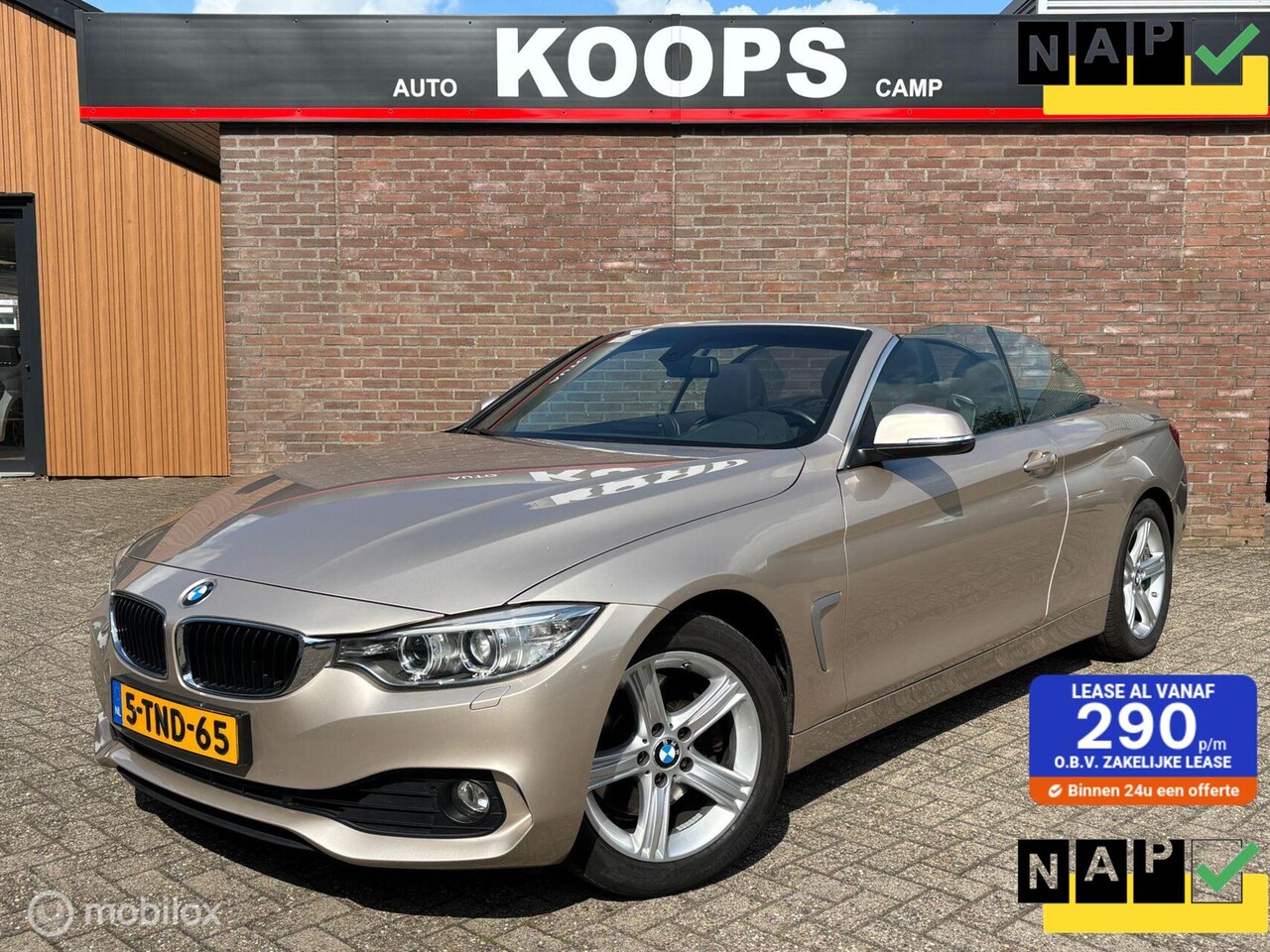 BMW 4-serie Cabrio - 428i Aut-8 245 Pk | Navi-full map | Windscherm | elektr. Trekhaak | Clima 2 Zones | Orig. - AutoWereld.nl