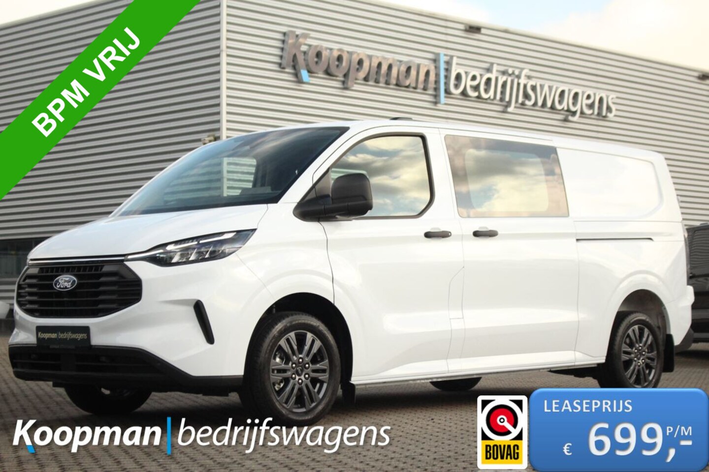 Ford Transit Custom - 320 2.0TDCI 136pk L2H1 Trend DC | L+R Zijdeur | Keyless | Carplay/Android | Lease 699,- p/ - AutoWereld.nl