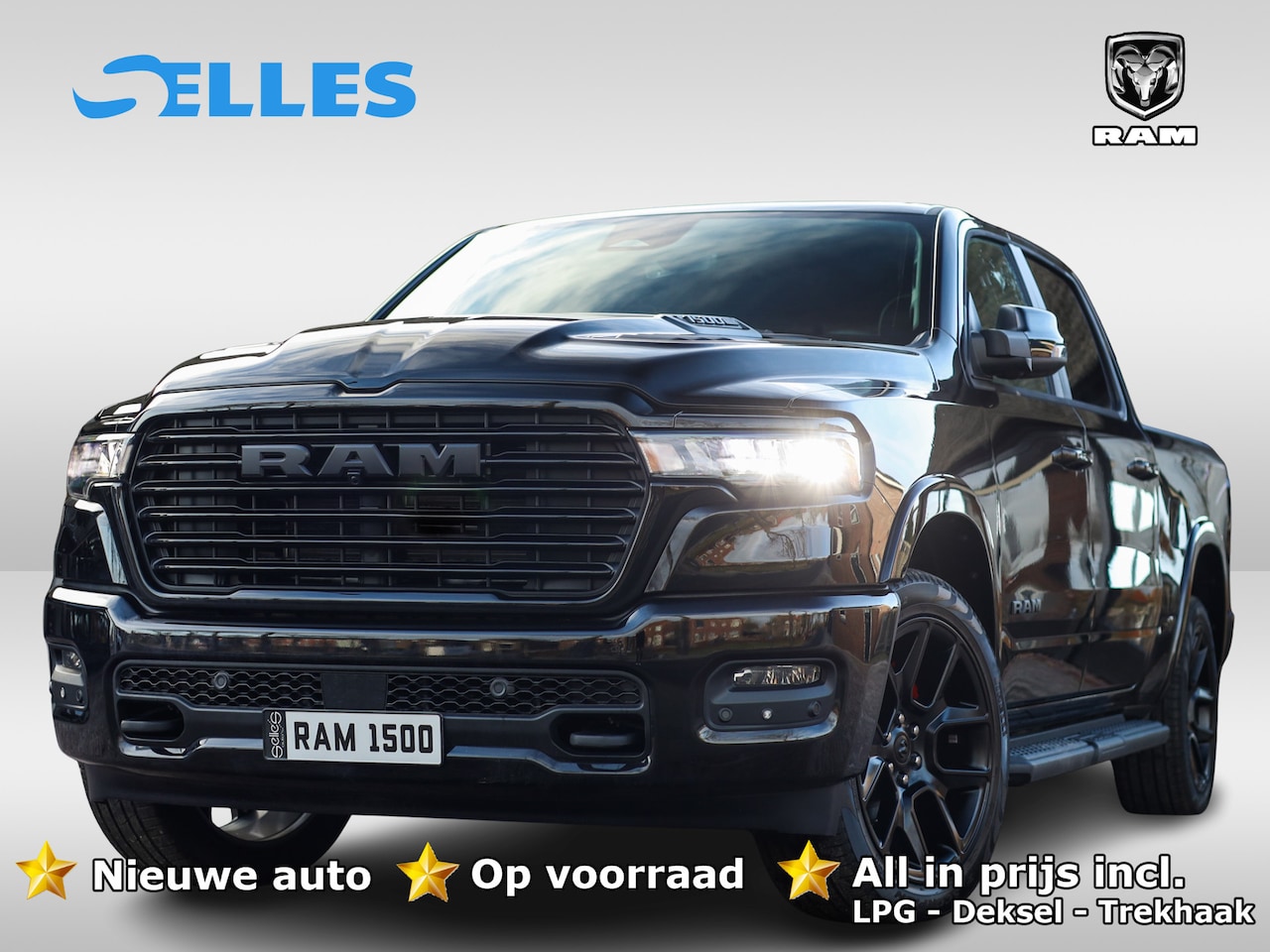 Dodge Ram 1500 - 2025 3.0L HURRICANE LARAMIE Night | BPM VRIJ | NIEUW |  5 Jaar Garantie | LPG | Deksel  | - AutoWereld.nl