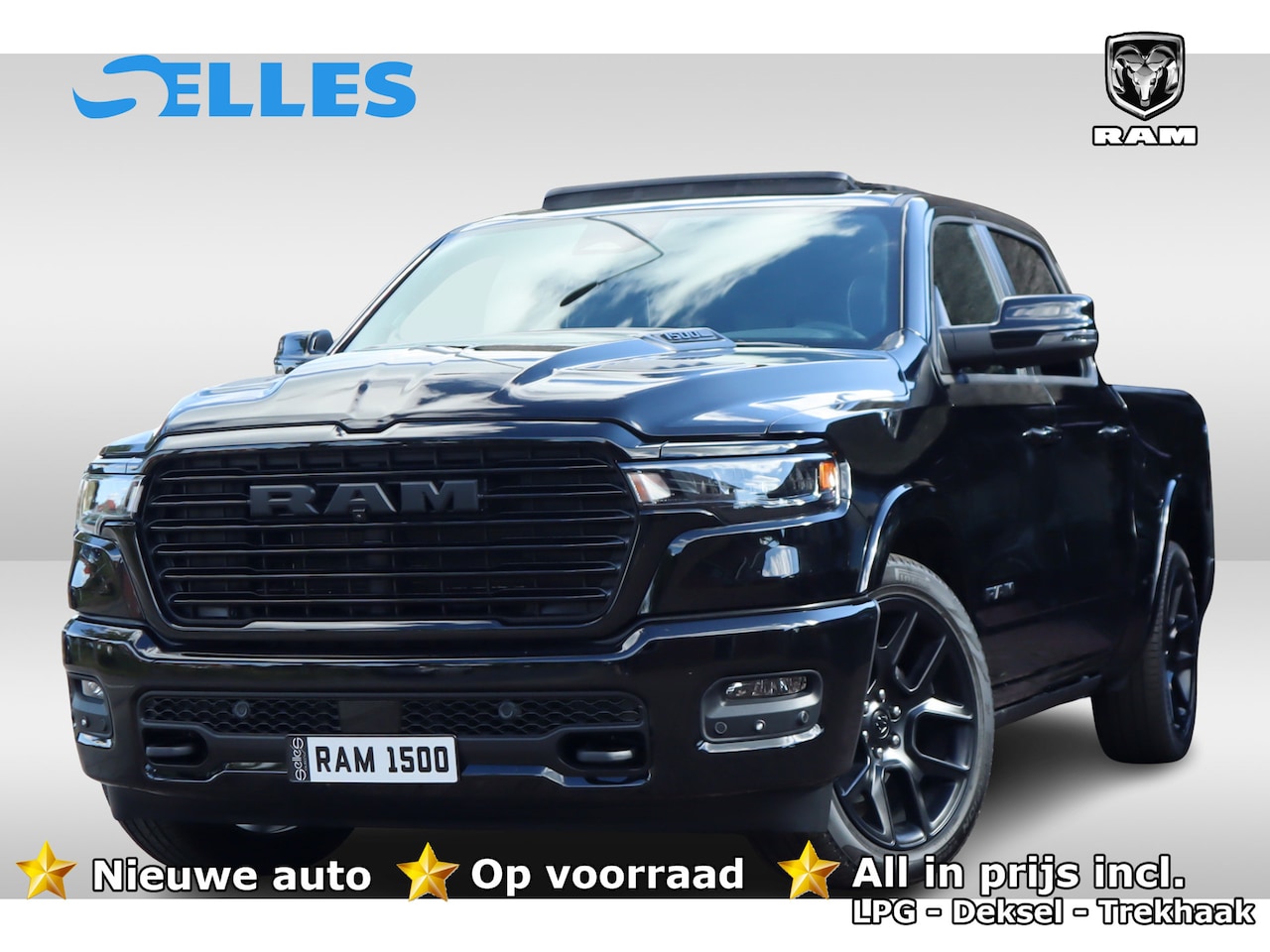 Dodge Ram 1500 - 2025 3.0L HURRICANE LARAMIE Night Premium | BPM VRIJ | NIEUW |  5 Jaar Garantie | LPG in o - AutoWereld.nl