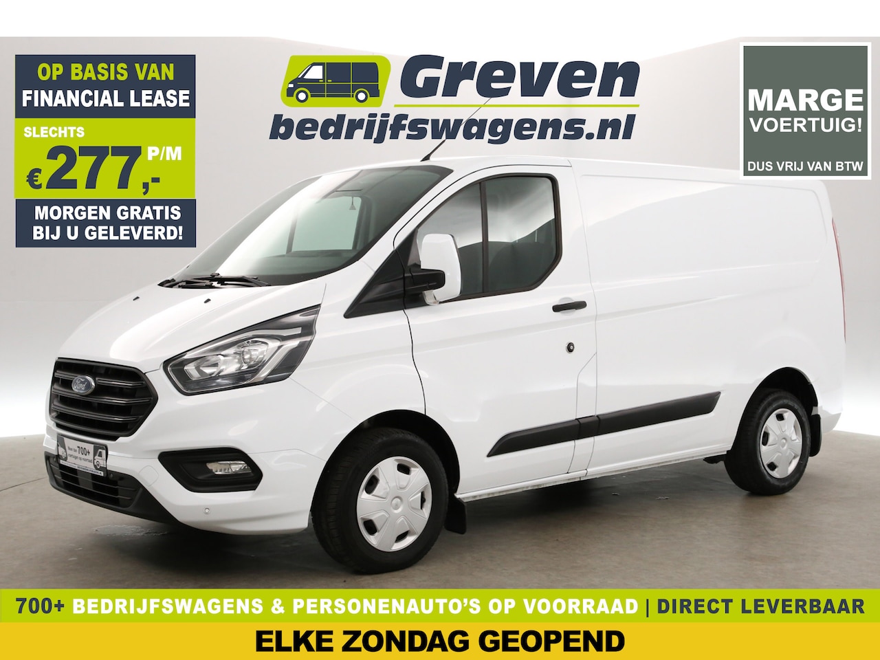 Ford Transit Custom - 2.0 TDCI L1H1 | MARGE | Airco | Cruise | 3 Persoons | Stoelverwarming - AutoWereld.nl