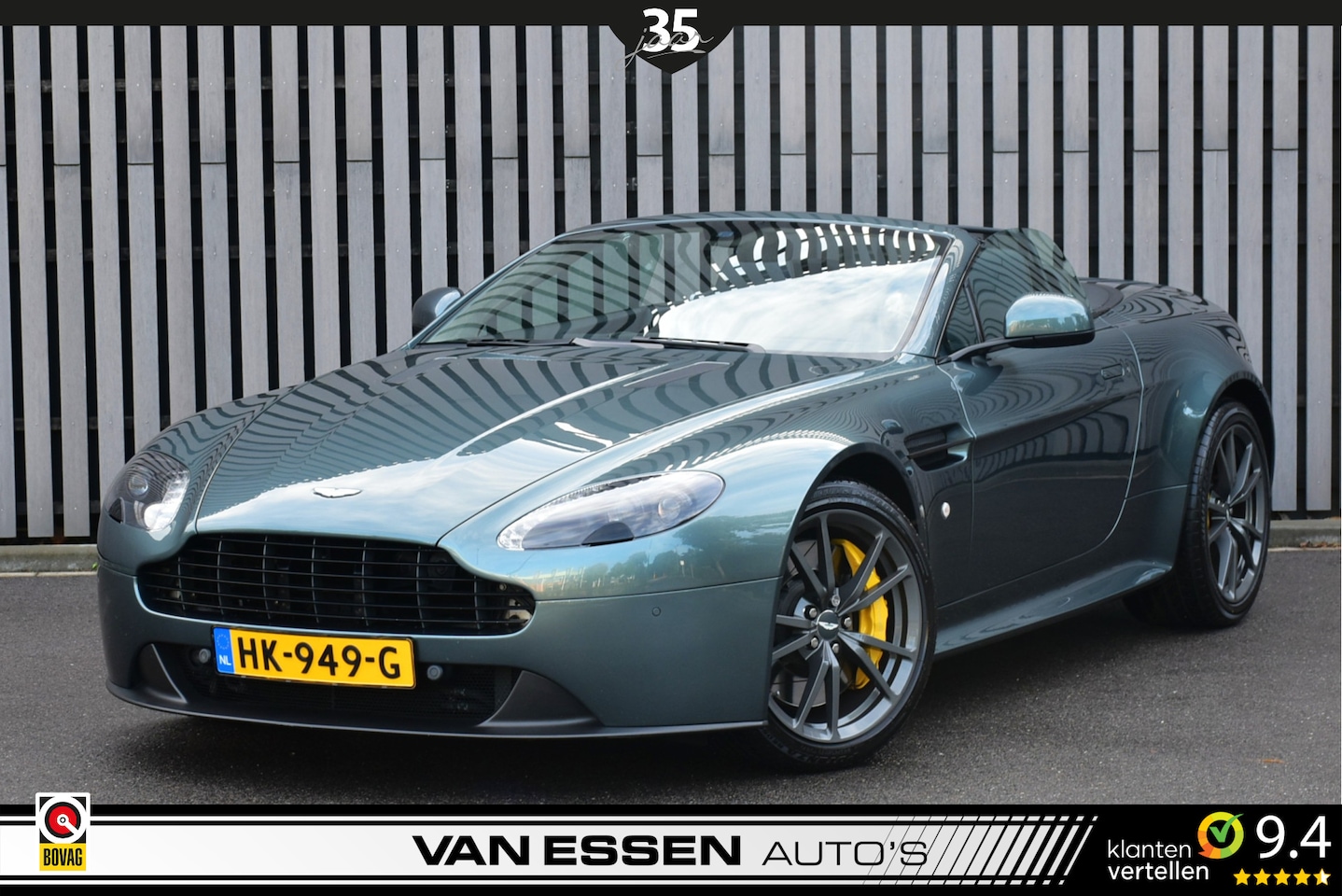 Aston Martin V8 Vantage Roadster - 4.7 V8 S Sportshift N430 Alloro Green Volledige Historie! - AutoWereld.nl
