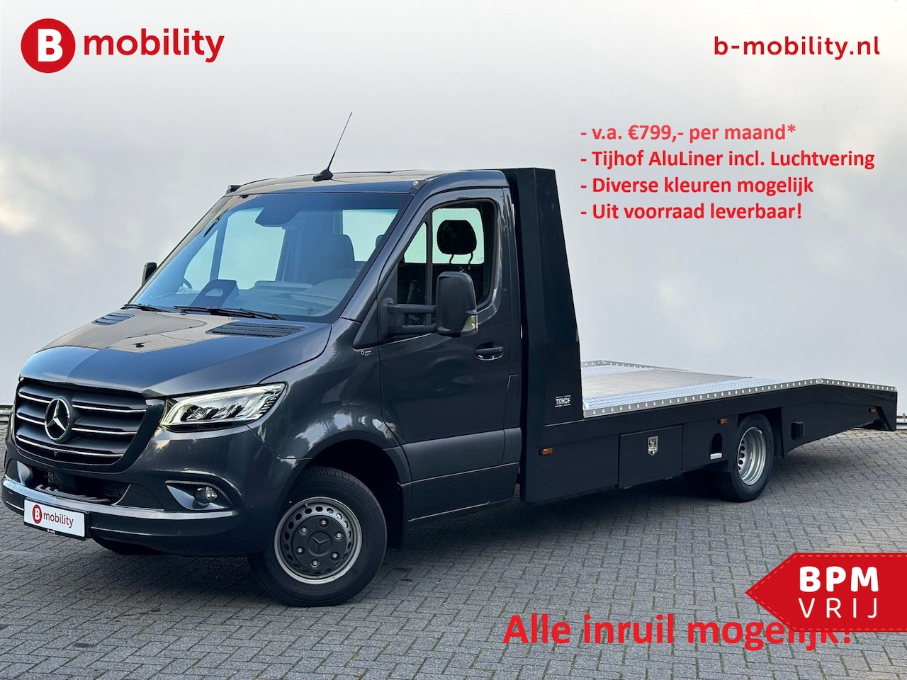 Mercedes-Benz Sprinter - 519 CDI Tijhof AluLiner Luchtvering NIEUW! MJ.2025 Autotransporter/ Oprijwagen | Lier | 3- - AutoWereld.nl