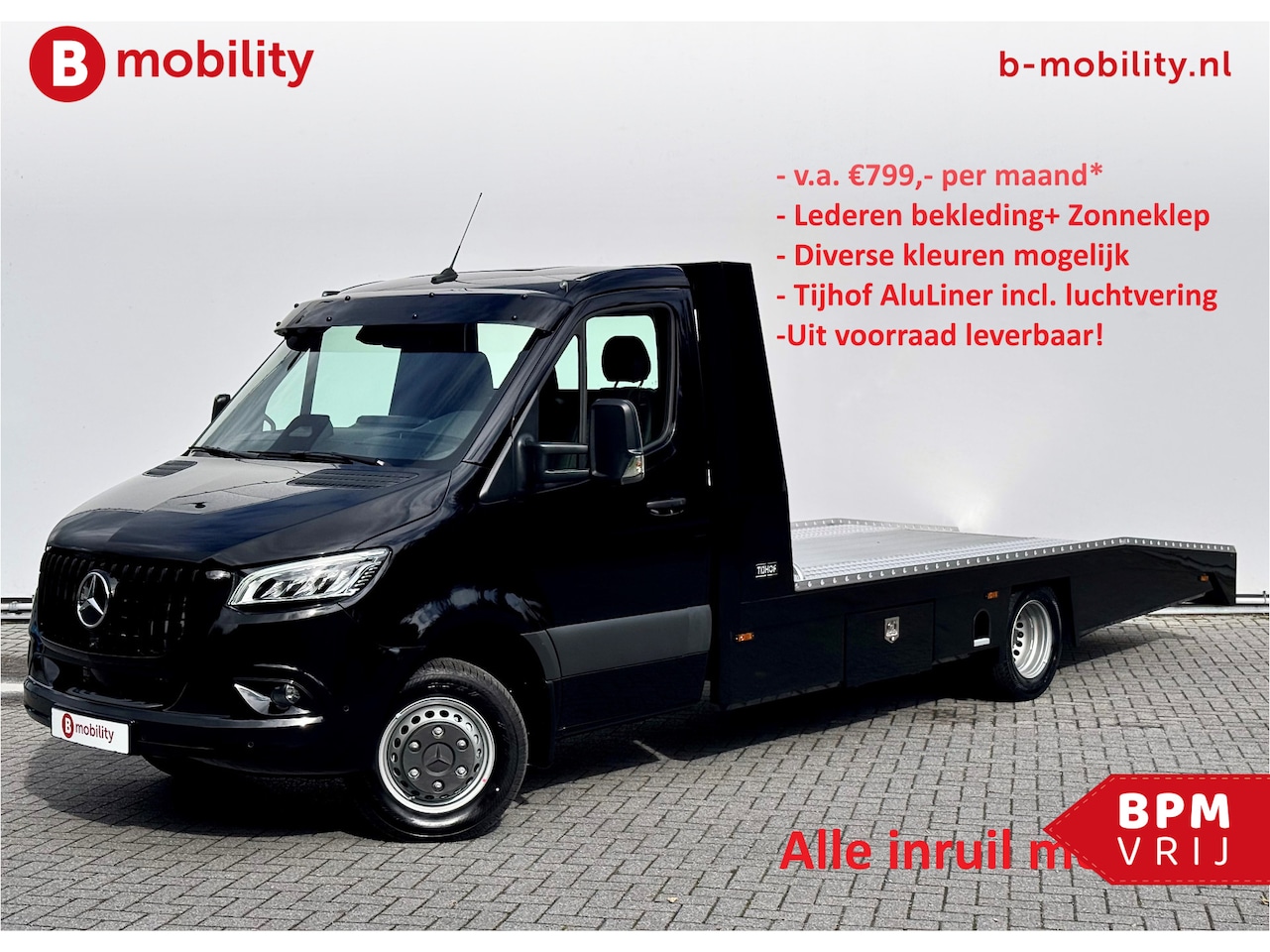 Mercedes-Benz Sprinter - 519 CDI Tijhof AluLiner Luchtvering NIEUW! MJ.2025 Leer Autotransporter/ Oprijwagen | Lier - AutoWereld.nl