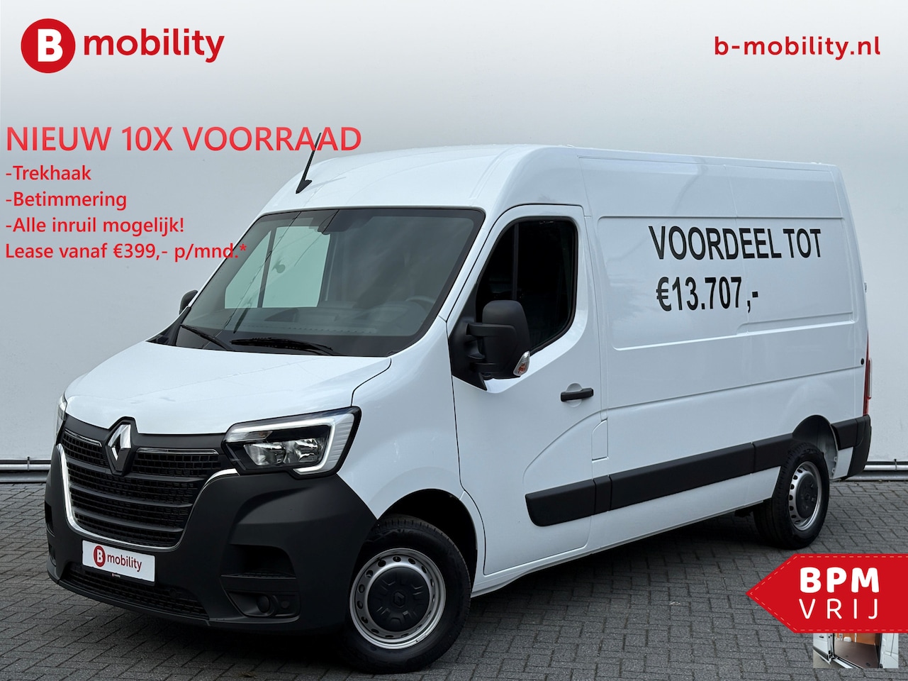 Renault Master - T35 2.3 dCi 135P L2H2 Comfort Rijklaar Trekhaak Betimmering Navigatie | 10X VOORRAAD | NIE - AutoWereld.nl