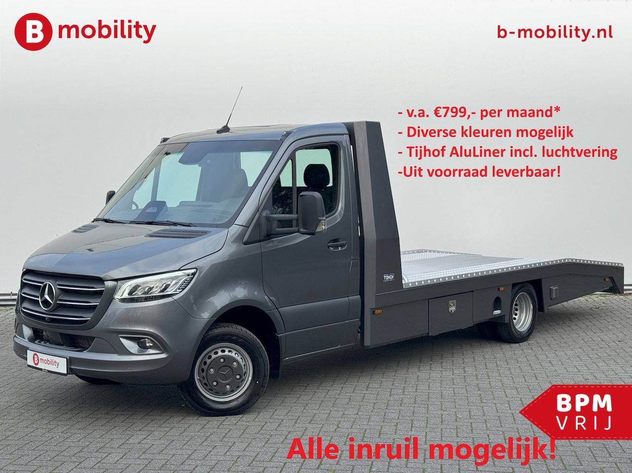 Mercedes-Benz Sprinter - 519 CDI Tijhof AluLiner Luchtvering NIEUW! MJ.2025 Autotransporter/ Oprijwagen | Lier | 3- - AutoWereld.nl