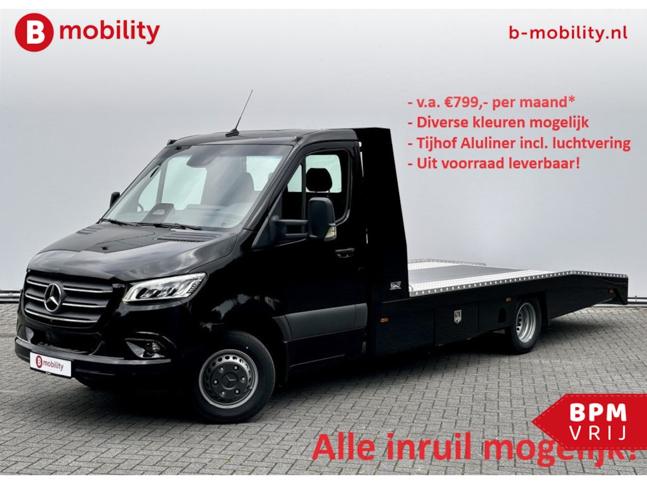 Mercedes-Benz Sprinter - 519 CDI Tijhof AluLiner Luchtvering NIEUW! MJ.2025 Autotransporter/ Oprijwagen | Trekhaak - AutoWereld.nl