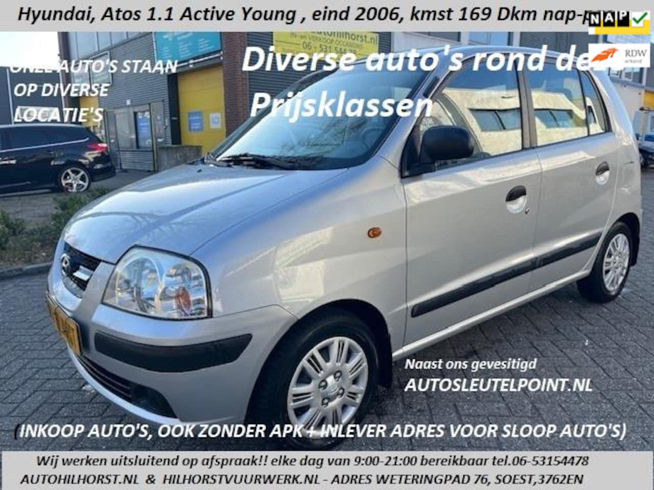 Hyundai Atos - 1.1i Active Young Apk eind 2026!! diverse rond deze prijzen! - AutoWereld.nl