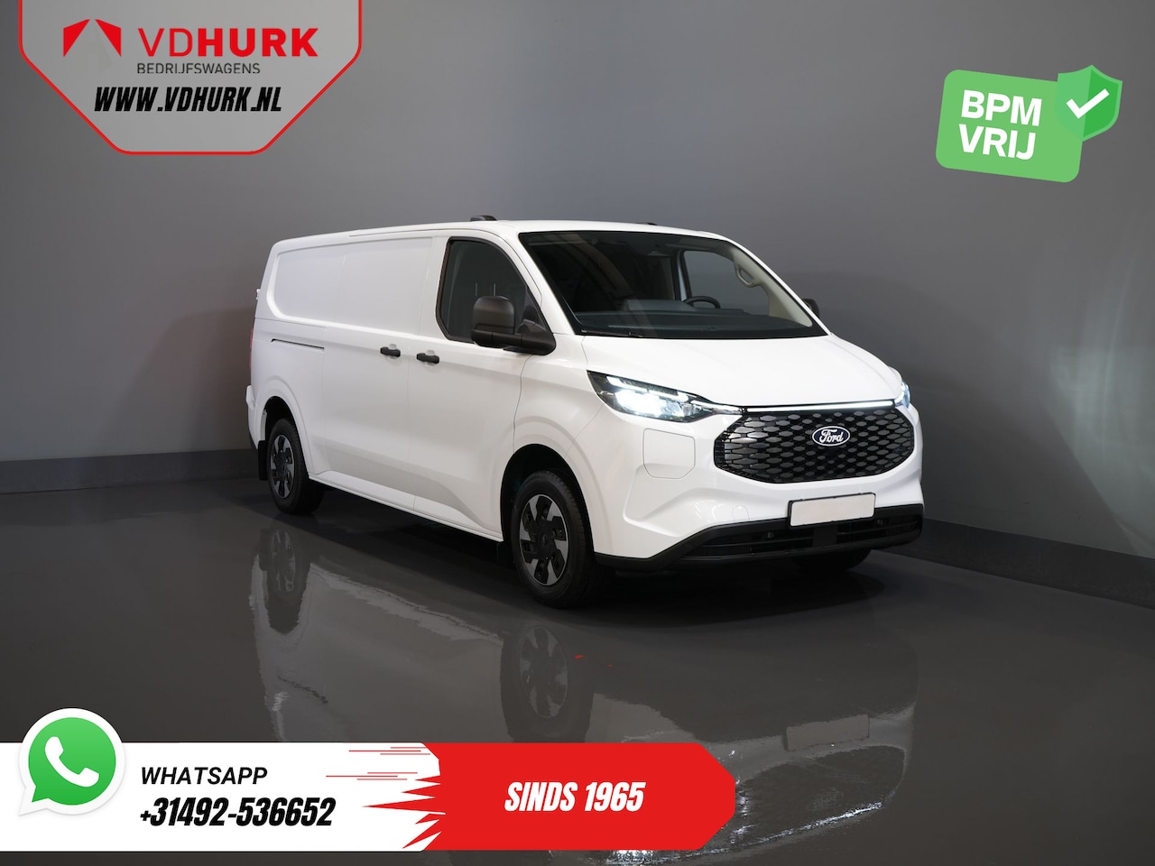 Ford Transit Custom - E-Transit 320 L2 65 kWh 330 km WLTP 2.3t Trekverm./ Snellader/ LED/ Standkachel/ Stoelverw - AutoWereld.nl