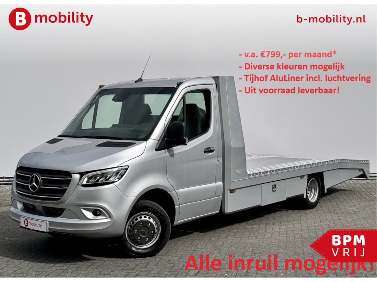 Mercedes-Benz Sprinter - 519 CDI Tijhof AluLiner Luchtvering NIEUW! Autotransporter/ Oprijwagen | Apple CarPlay | L - AutoWereld.nl