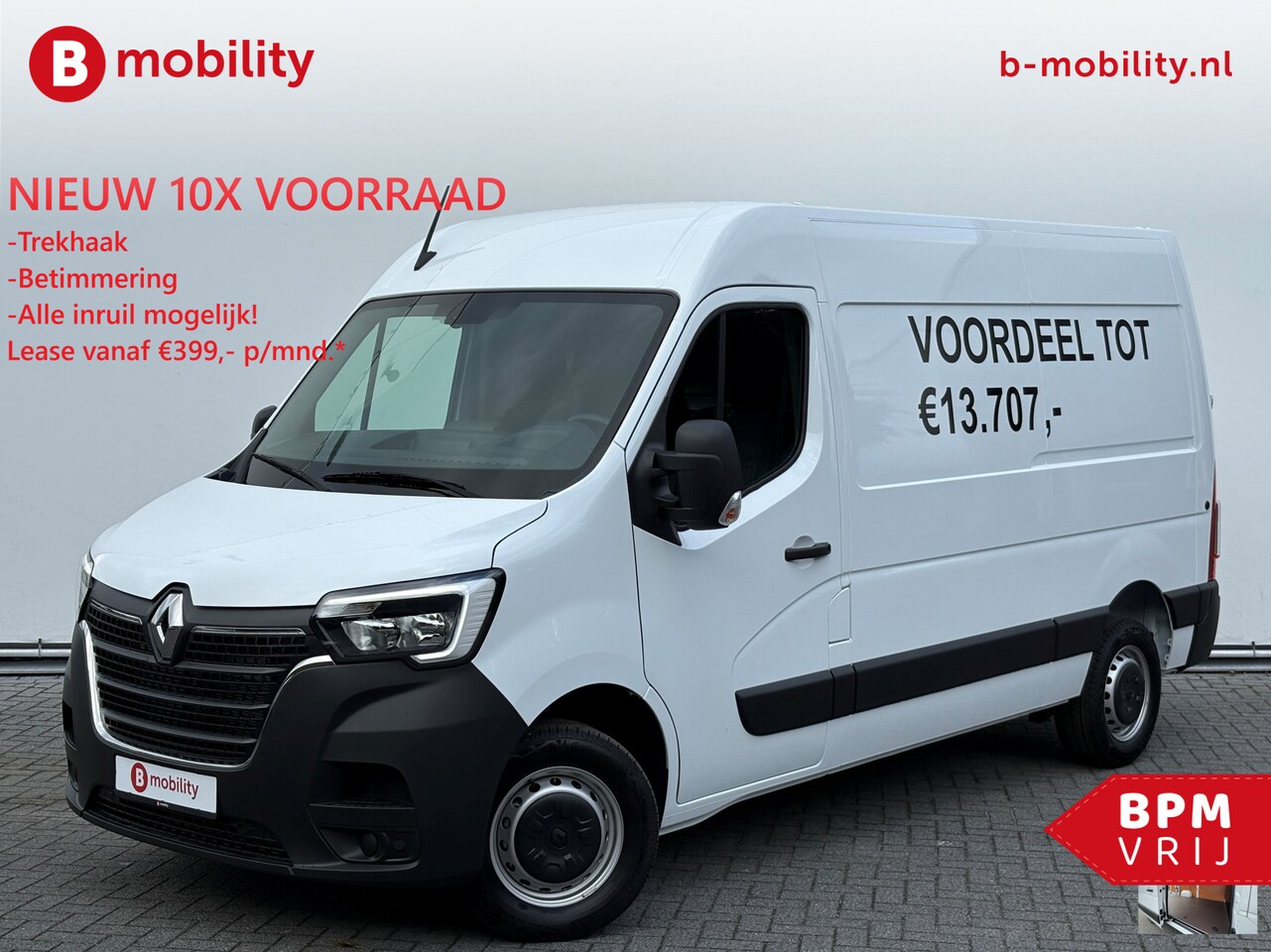 Renault Master - T35 2.3 dCi 135PK L2H2 Comfort Rijklaar! NIEUW 10x VOORRAAD | Trekhaak | Betimmering | Nav - AutoWereld.nl