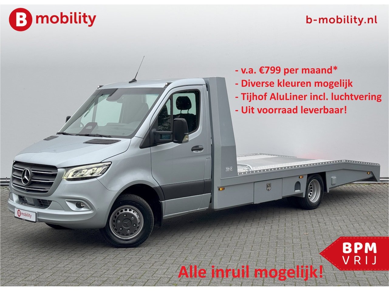 Mercedes-Benz Sprinter - 519 CDI Tijhof AluLiner Luchtvering NIEUW! MJ.2025 Autotransporter/ Oprijwagen | Lier | 3- - AutoWereld.nl