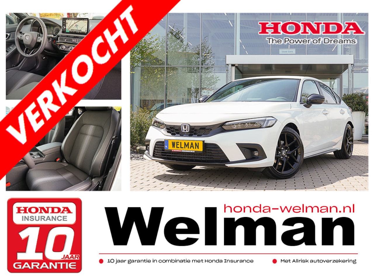 Honda Civic - 2.0i e:HEV SPORT - HYBRID - NIEUW - AUTOMAAT - FULL HYBRID - AutoWereld.nl