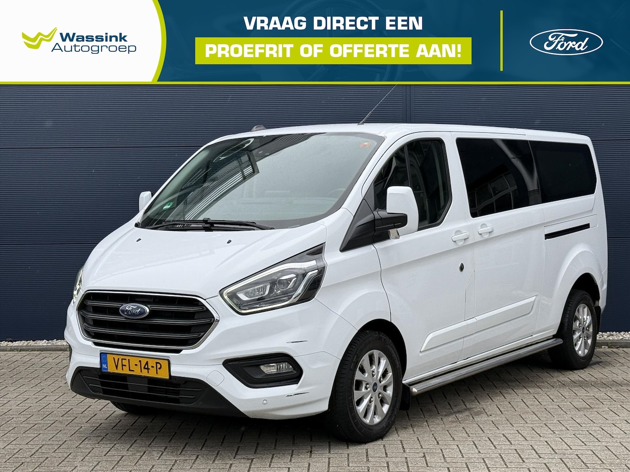 Ford Transit Custom - GB 2.0 TDCi 170PK 300 L2H1 Automaat Limited | Navigatie | Leder | Xenon | Dubbel Cabine | - AutoWereld.nl