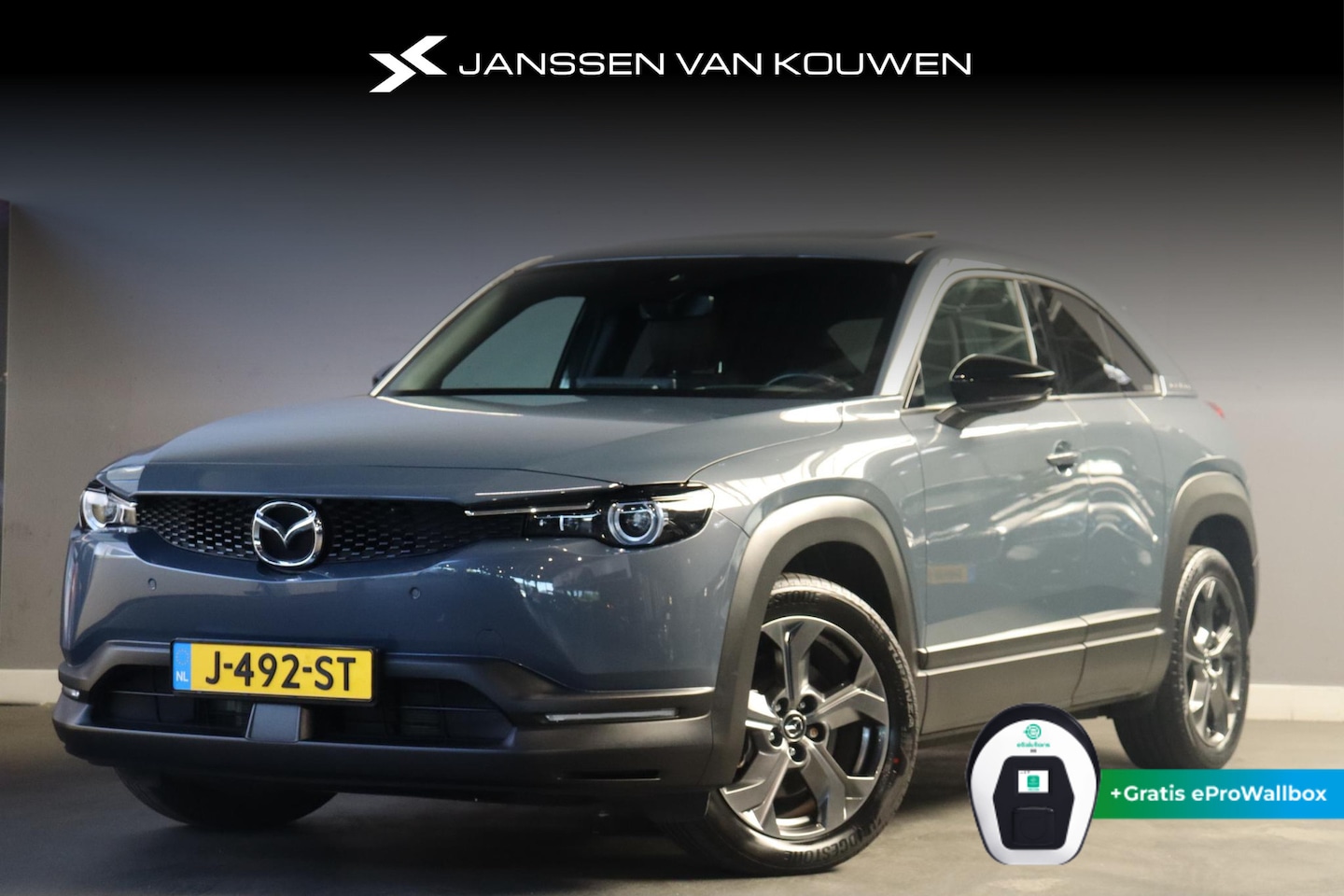 Mazda MX-30 - e-SkyActiv 145 Luxury 36 kWh Schuif-/Kanteldak Keyless Stoel-Stuurverwarming SOH 93% NAAR - AutoWereld.nl