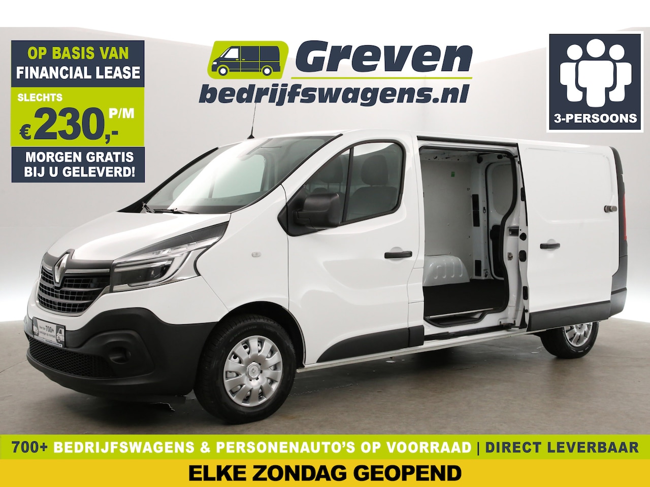 Renault Trafic - 2.0 dCi L2H1 | Airco | Camera | Cruise | 2xSchuifdeur | 3 Persoons | Navigatie | Parkeerse - AutoWereld.nl