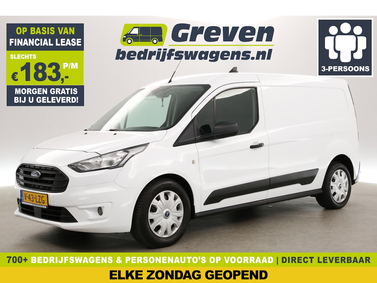 Ford Transit Connect - 1.5 EcoBlue L2H1 | Airco | Camera | 3 Persoons | Parkeersensoren | Elektrpakket - AutoWereld.nl