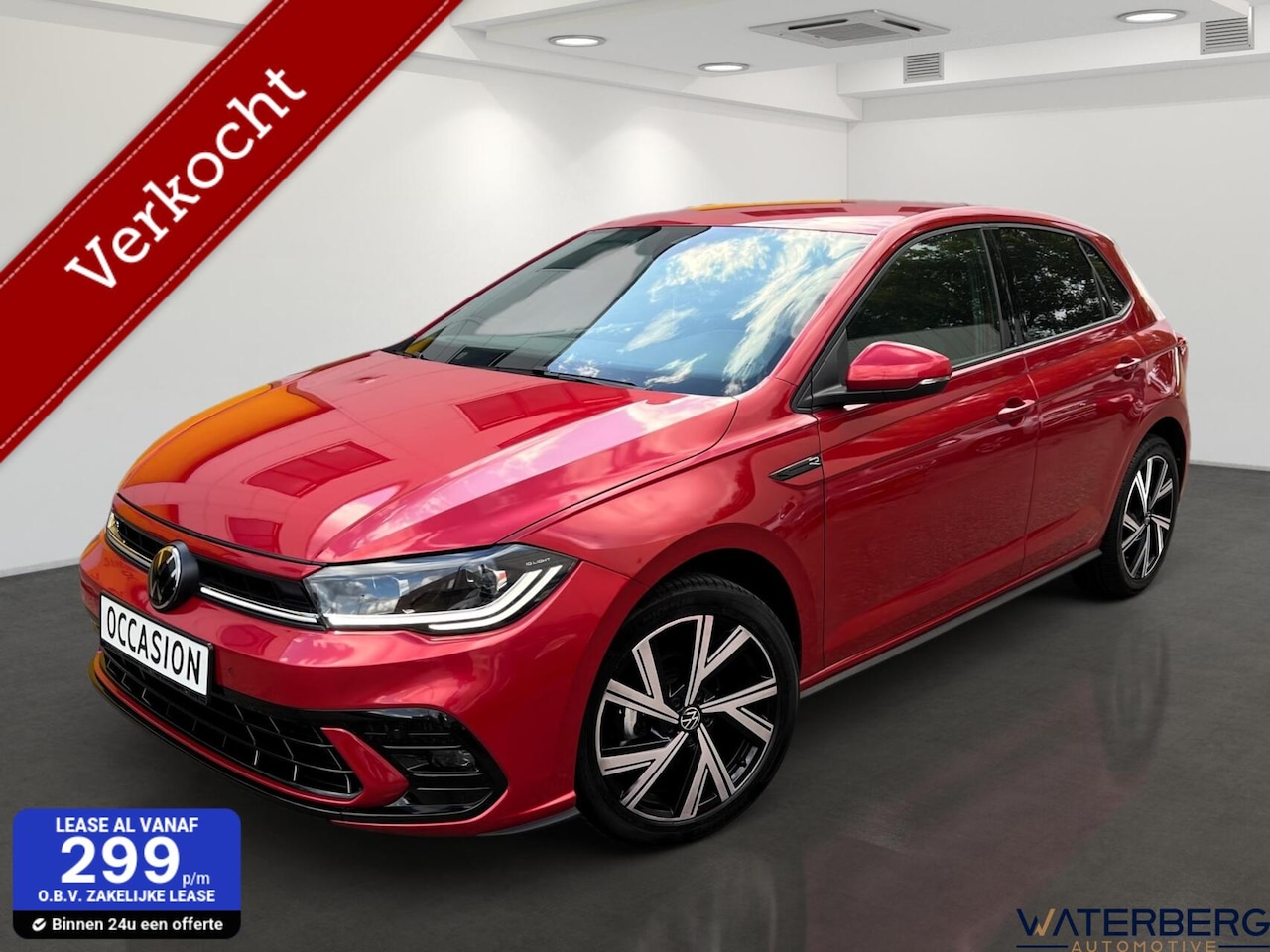 Volkswagen Polo - 1.0 TSI*3x R Line*IQ Light*Carplay*Camera*ACC*PDC*Draadloos Opladen*95 PK*Rood metallic - AutoWereld.nl