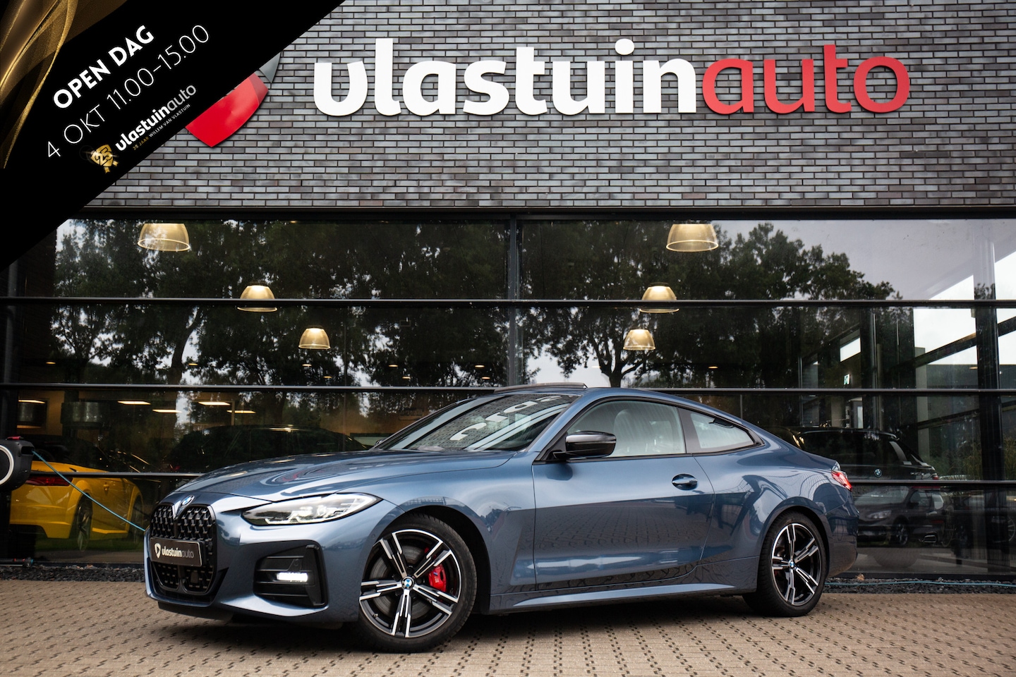 BMW 4-serie Coupé - 430i High Executive M-Sport 245pk Arctic Race blauw, Panoramadak, Sportstoelen, Adap. crui - AutoWereld.nl