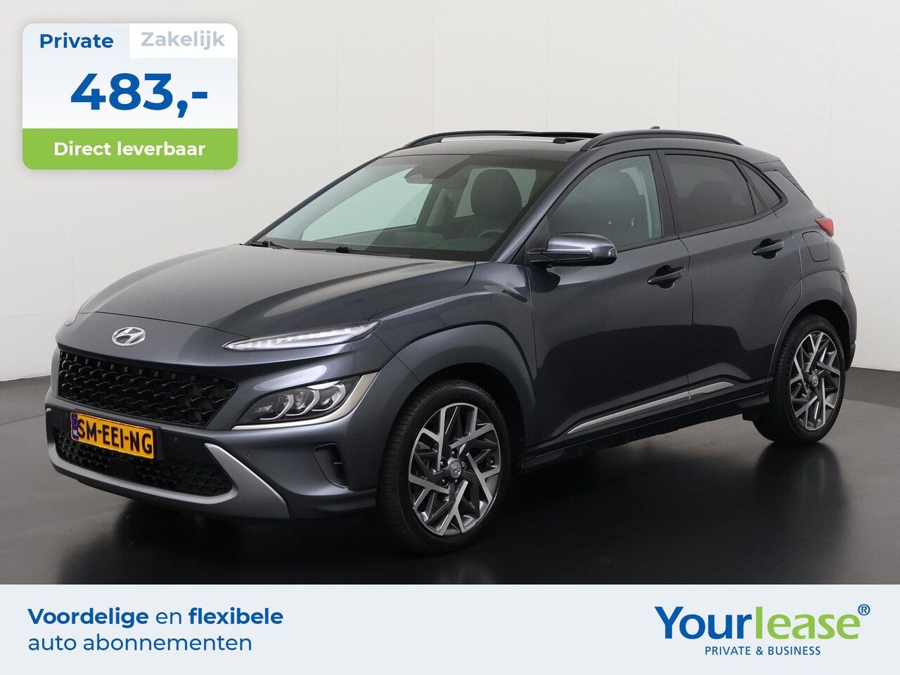 Hyundai Kona - 1.6 GDI HEV Premium | All-in 483,- Private Lease | Zondag Open! - AutoWereld.nl