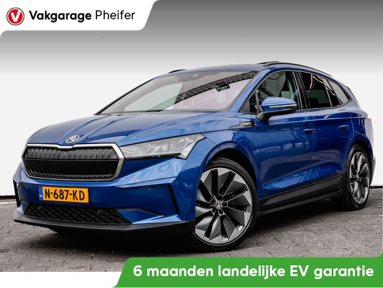 Skoda Enyaq iV - 60 Trekhaak/ Elek. panoramadak/ Camera/ Blindspot/ Lederen int./ Stuur + stoelverwarming - AutoWereld.nl