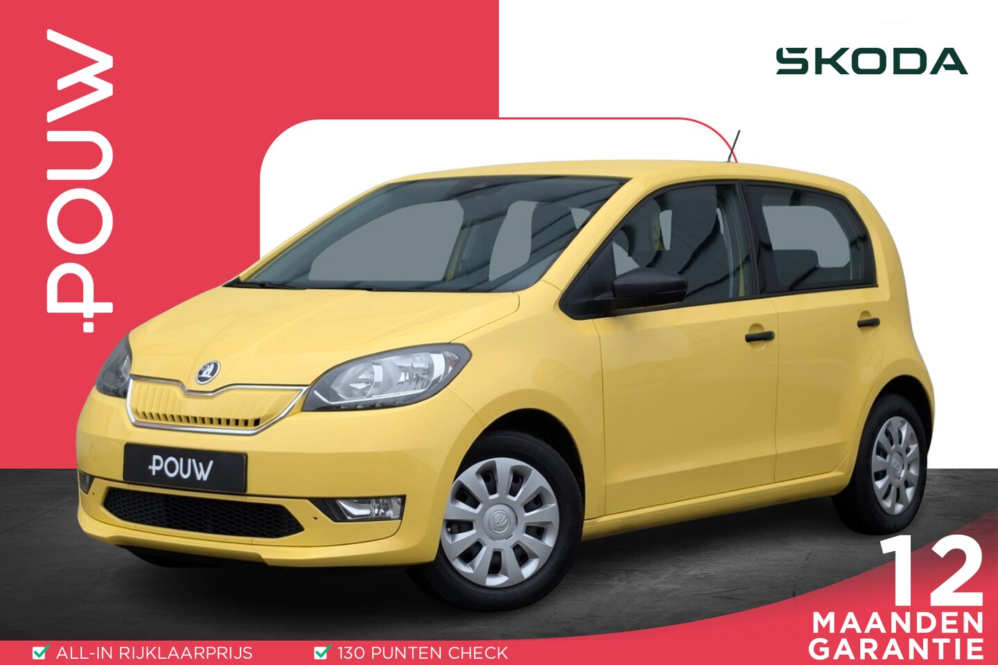 Skoda Citigo e-iV - EV 83pk Ambition Climatronic | CCS snellader | SoH 94% - AutoWereld.nl