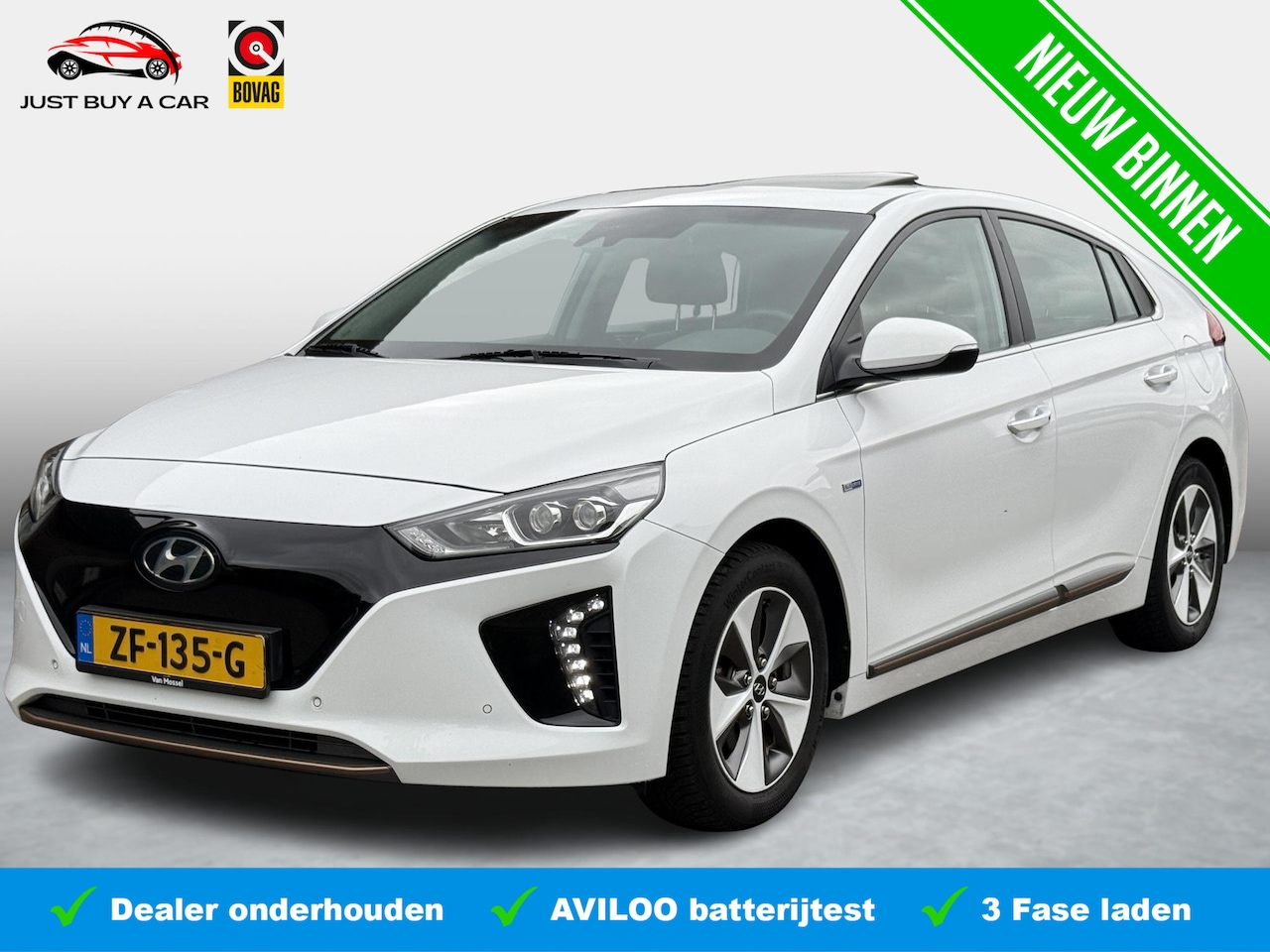 Hyundai IONIQ - Premium EV SoH 91.3% / Leder / Open dak / Warmtepomp / Stoelverwarming en ventilatie / - AutoWereld.nl