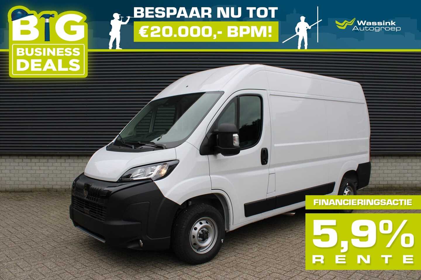 Peugeot Boxer - Zwaar 2.2 HDi 140PK L2H2 3,5T I Trekhaak 3000 kg trekgewicht I Pack Techno Plus I Verzwaar - AutoWereld.nl