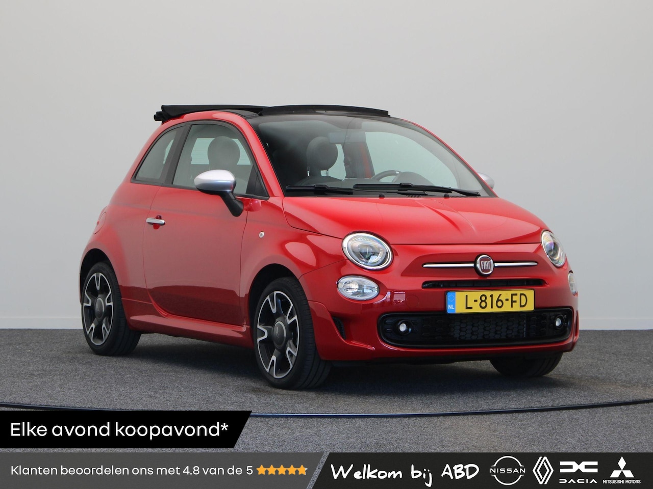 Fiat 500 C - 1.0 Hybrid Rockstar | Lederen bekleding | Cruise control | Apple carplay | - AutoWereld.nl