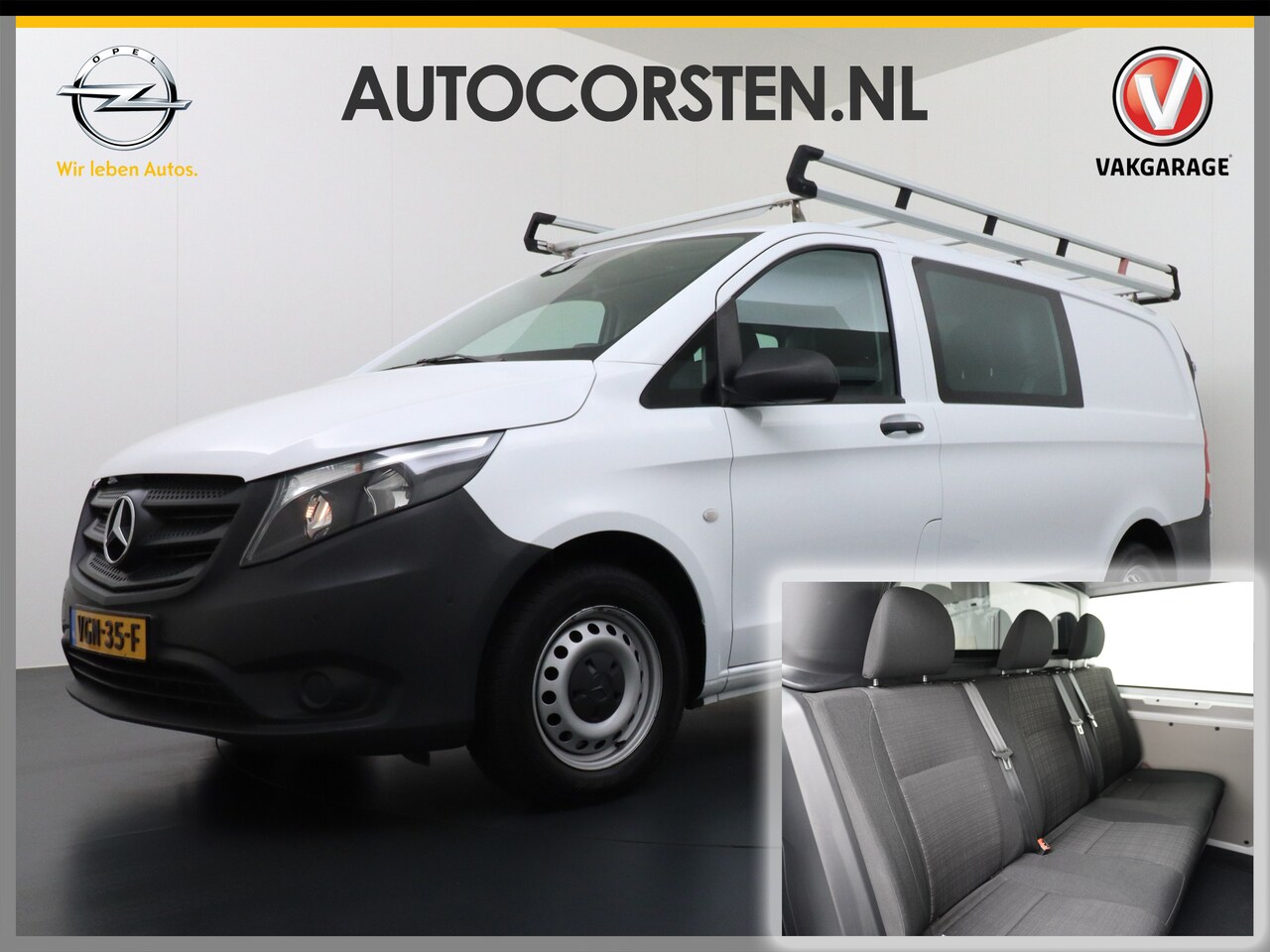 Mercedes-Benz Vito - 114 2.2CDI 136PK Automaat DC 6-Persoons Dubbele Cabine Lang Airco Navi Camera Pdc Bluetoot - AutoWereld.nl