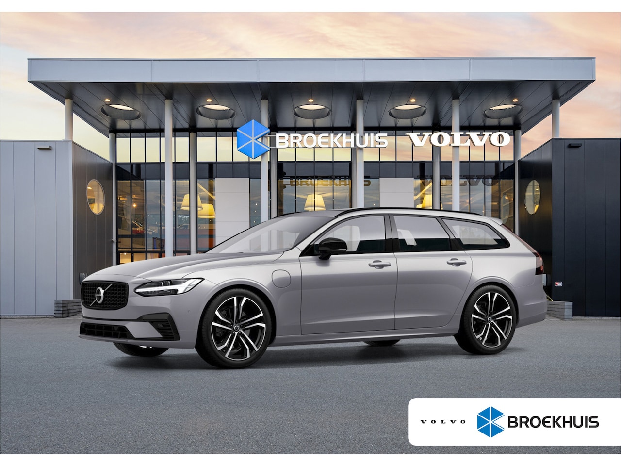 Volvo V90 - T8 Recharge Ultra Dark | 20" | Luchtvering | Sportstoelen | Trekhaak | 360 Camera | Getint - AutoWereld.nl