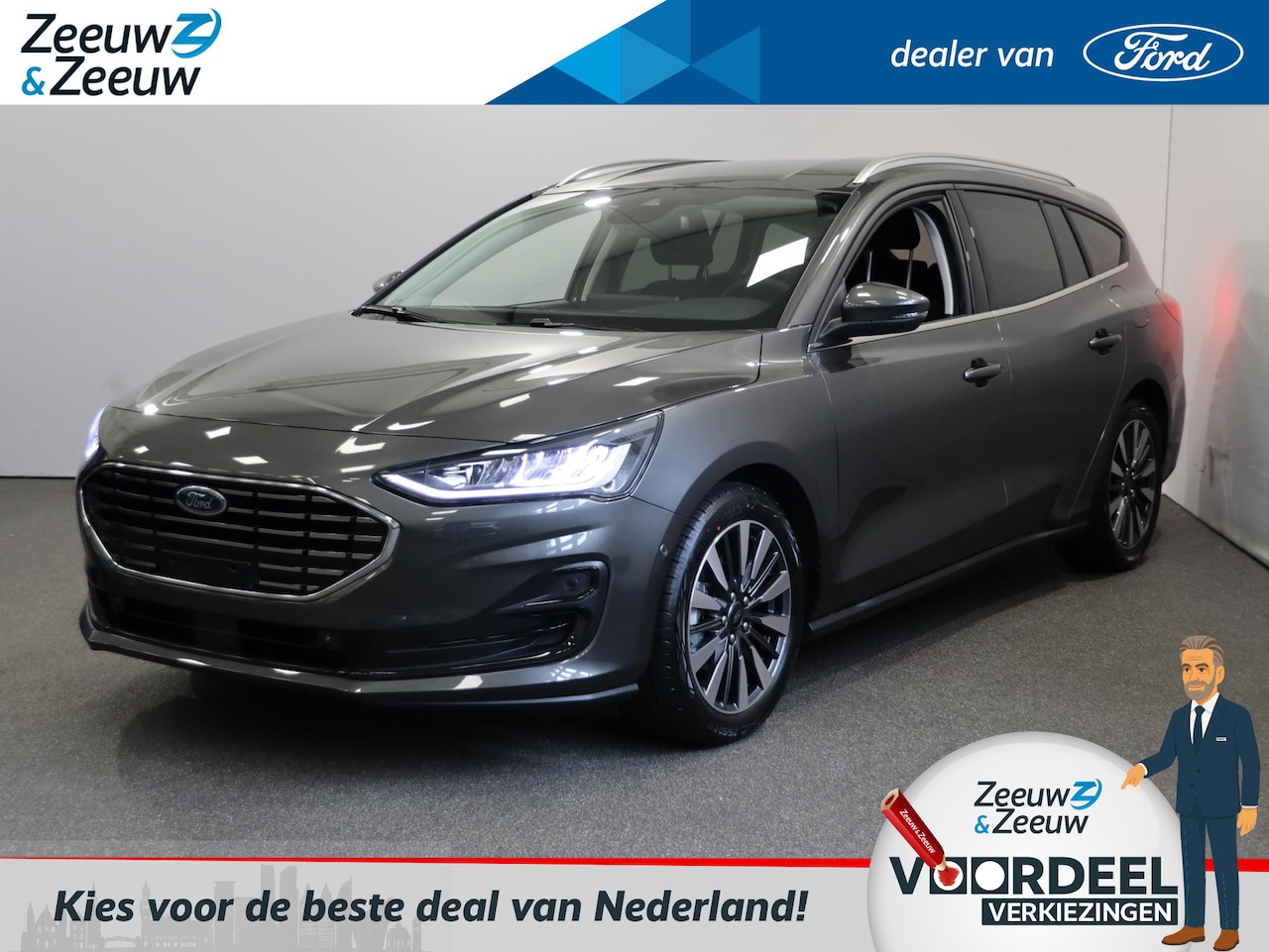 Ford Focus Wagon - 1.0 EcoBoost Hybrid Titanium X | Actiekorting €1500,- | Private lease vanaf €469,- | AGR-S - AutoWereld.nl