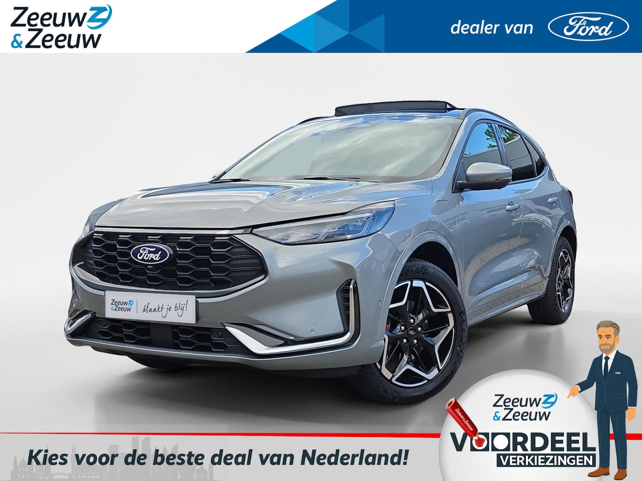 Ford Kuga - 2.5 PHEV ST-Line X | VOORRAAD! | Snel rijden! | €5200,- Korting | Panoramadak | Winterpack - AutoWereld.nl