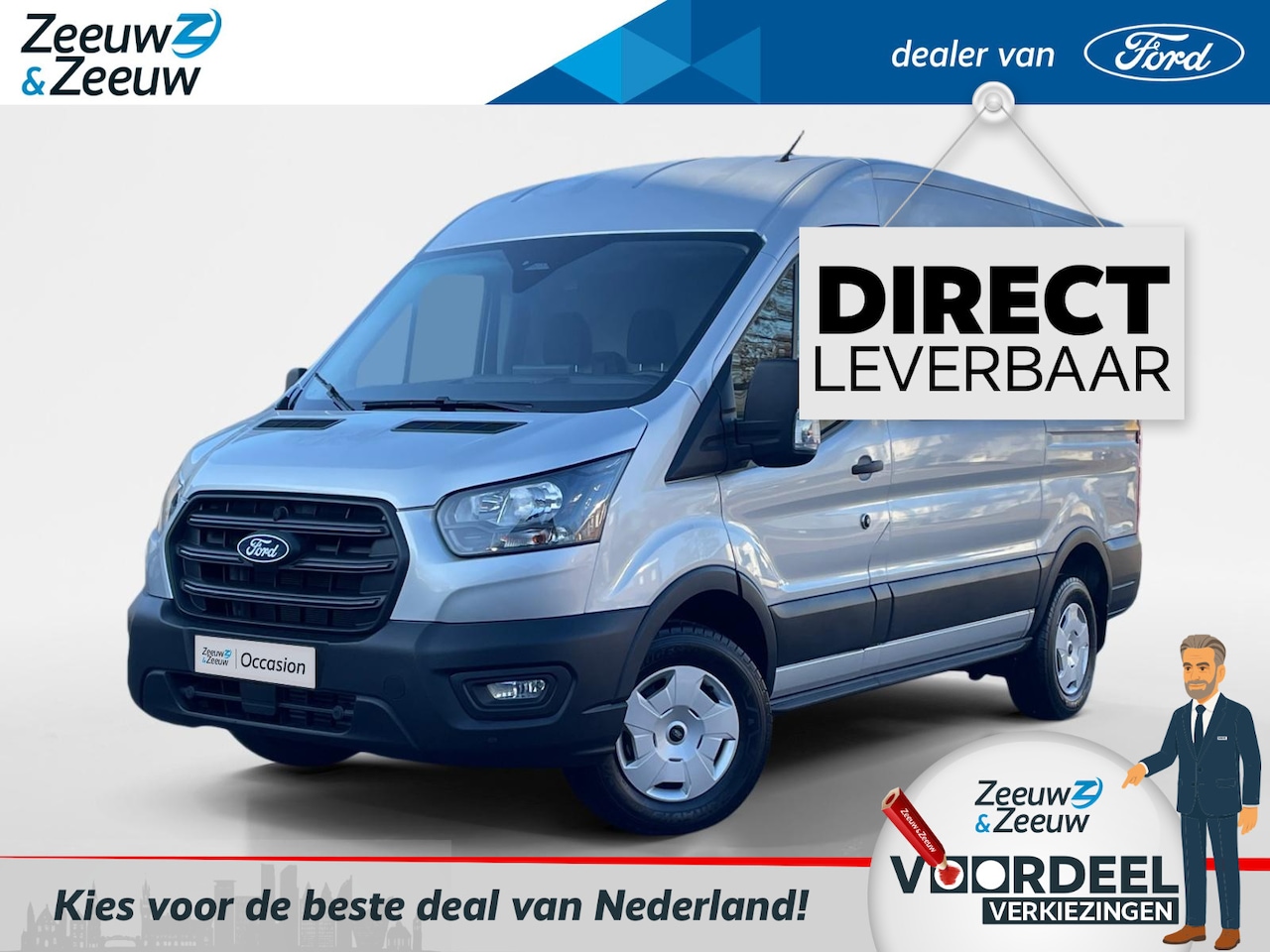 Ford Transit - 350 2.0 TDCI L2H2 Trend Automaat | Trekhaak | Voorruitverwarming | Achteruitrijcamera | Cr - AutoWereld.nl