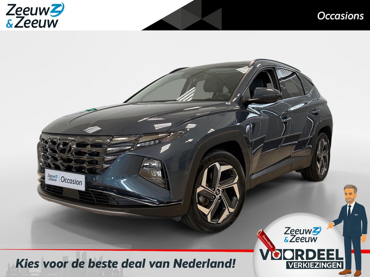 Hyundai Tucson - 1.6 HYBRID | PREMIUM | NAVI | LEDER | DODEHOEK | NL-AUTO | - AutoWereld.nl