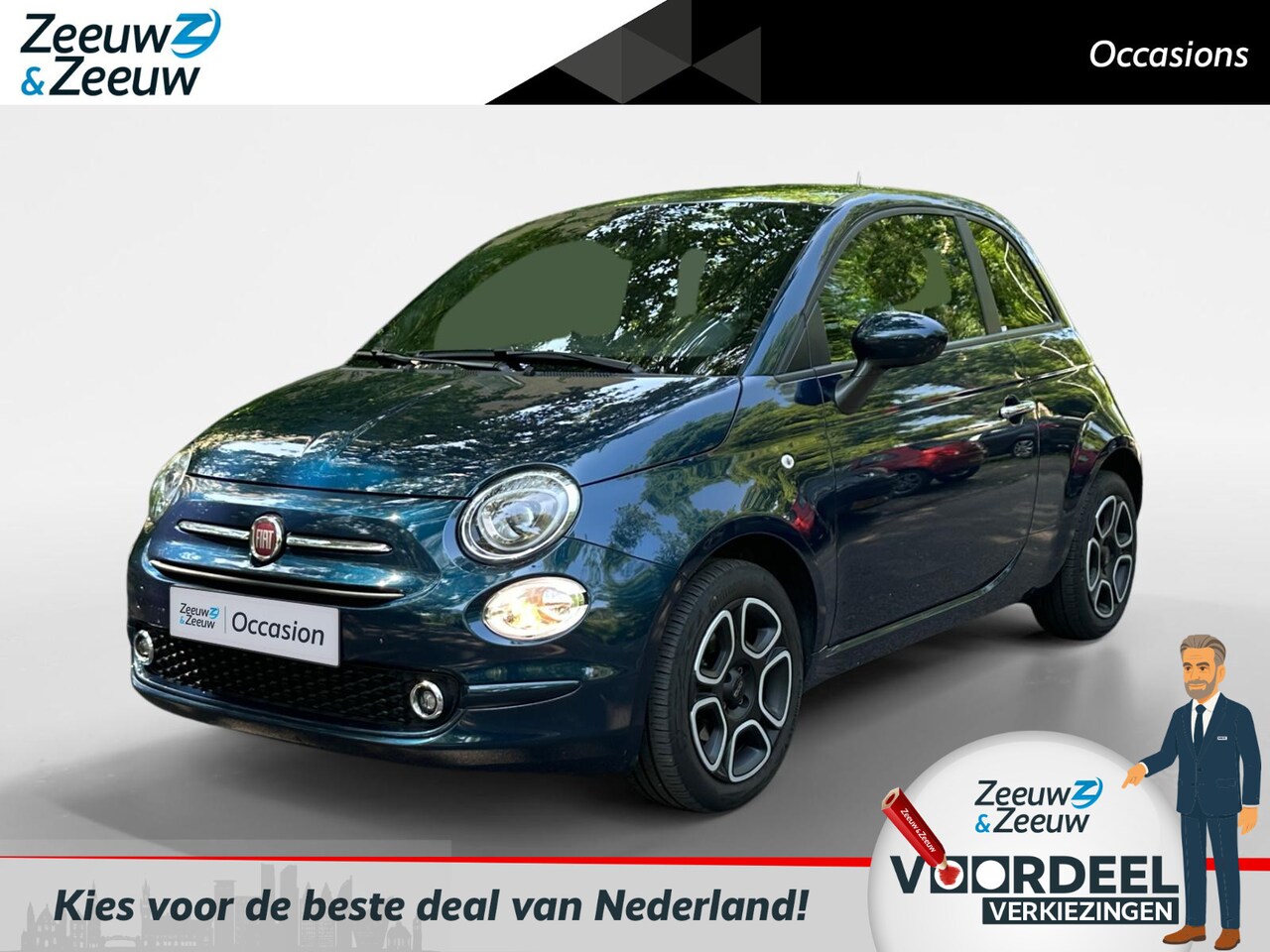 Fiat 500 - 1.0 Hybrid Club | climate | parkeersensoren | telefoon | lichtmetalen velgen | elektrische - AutoWereld.nl