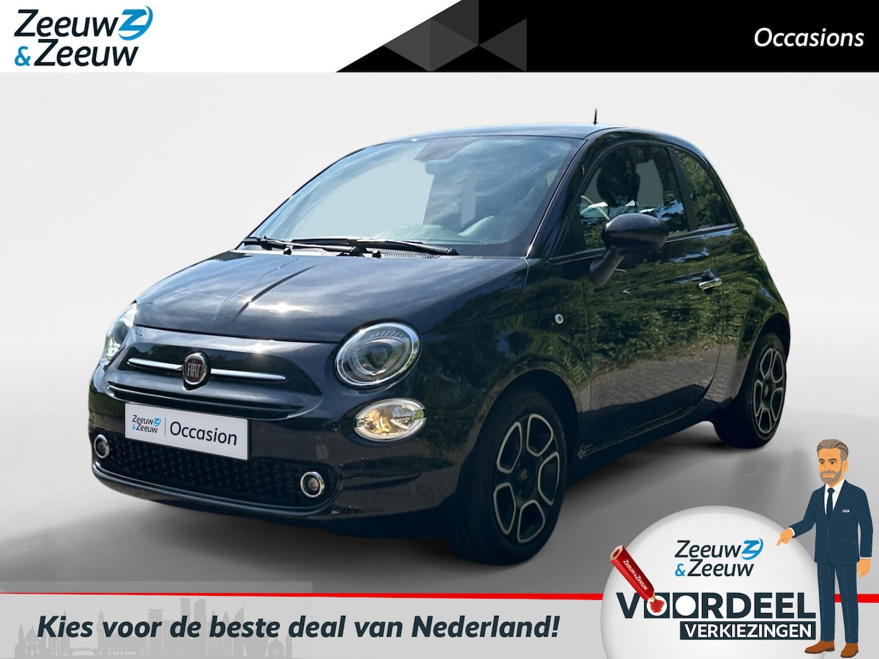 Fiat 500 - 1.0 Hybrid Club | climate | parkeersensoren | telefoon | lichtmetalen velgen | elektrische - AutoWereld.nl