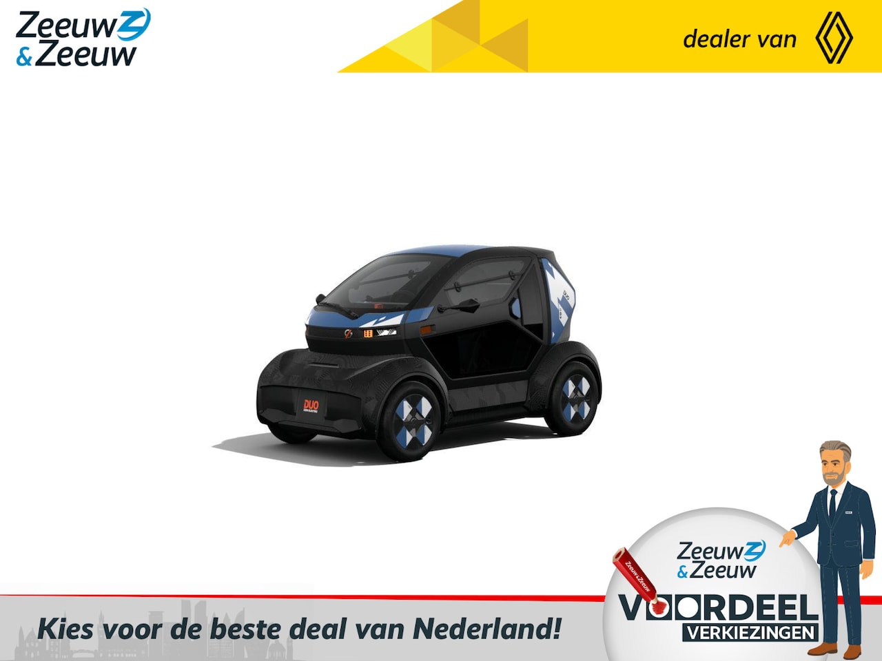 Mobilize Duo - 80 Evo | Nieuw te bestellen | MICRO-STADSAUTO 100% ELEKTRISCH | 161 km actieradius | 80 km - AutoWereld.nl