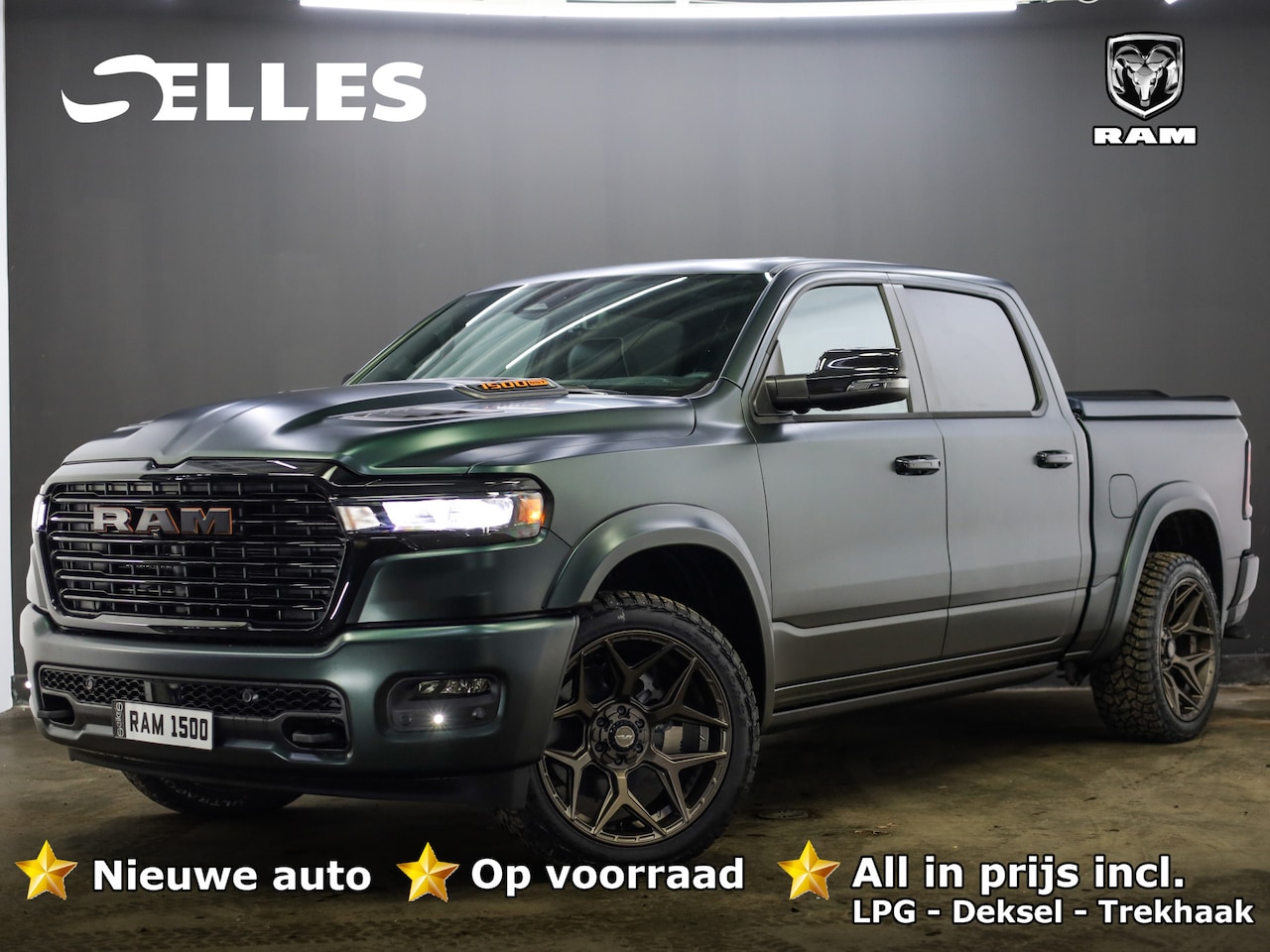 Dodge Ram 1500 - 2025 3.0L HURRICANE LARAMIE Night Premium | BPM VRIJ | NIEUW | 5 Jaar Garantie | Panoramad - AutoWereld.nl