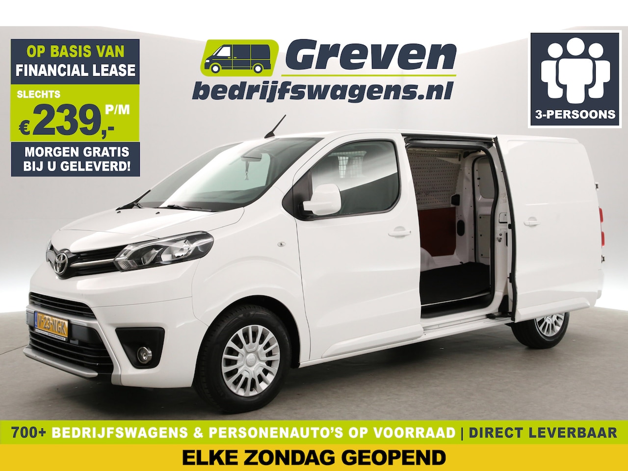 Toyota ProAce - 2.0 D-4D L3H1 | Airco | Cruise | 2xSchuifdeur | Parkeersensoren | 3 Persoons - AutoWereld.nl